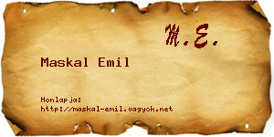 Maskal Emil névjegykártya
